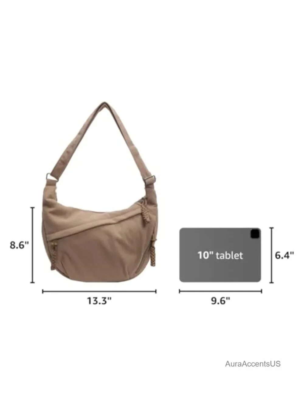 Corduroy Nylon Crescent Shoulder Bag Hobo Crossbody Purse
